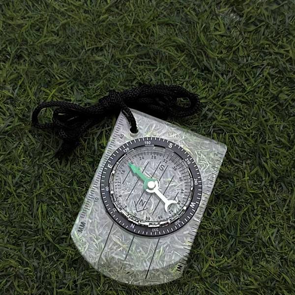 Mini Acrylic Scale Compass for Outdoor Use - Map Scale with Lanyard for Navigation