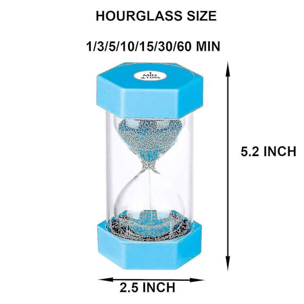 Timglas Sand Timer 60 Minuter: Plast Sandklocka, stor Blå Sandklocka, Arena 60 Min