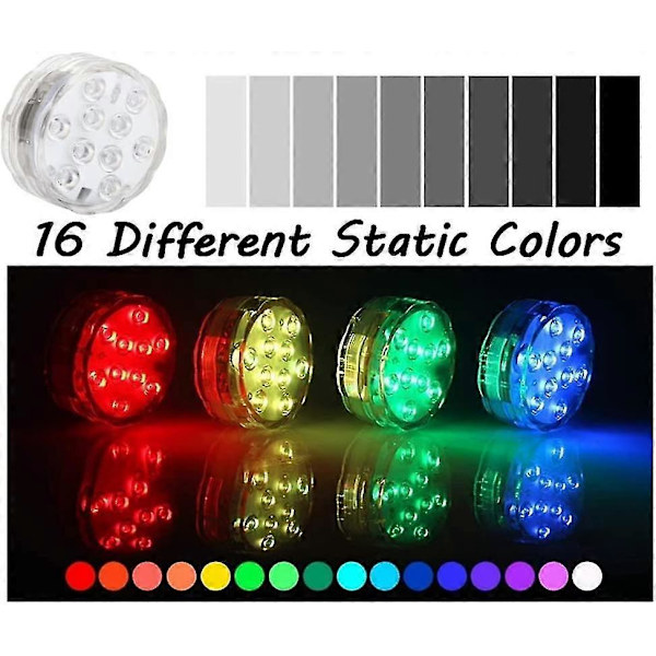 4 Stk. Undervands LED Lys, Vandtætte Undervands LED Lys