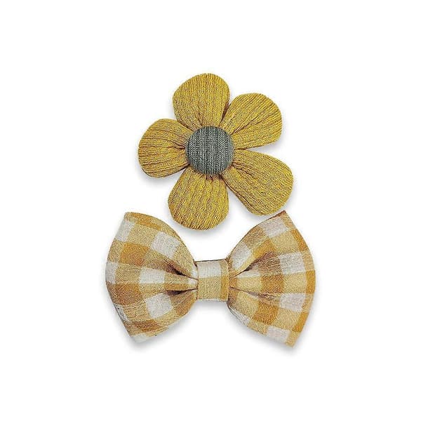Hårklämma Tillbehör Set 3-pack Blomma Band Rosett Hårnål Sött Modeaccessoar för Bebisflickor Barn Småbarn