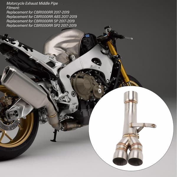 Motorcykel Udstødningsrør 304 Rustfrit Stål Udskiftning til CBR1000RR ABS SP SP2 2017‑2019