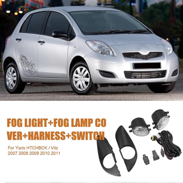 1 Sett Frontfanger Tåkelys Monteringssele for Toyota Yaris HTCHBCK Vitz 2007-2011 Kjørelys