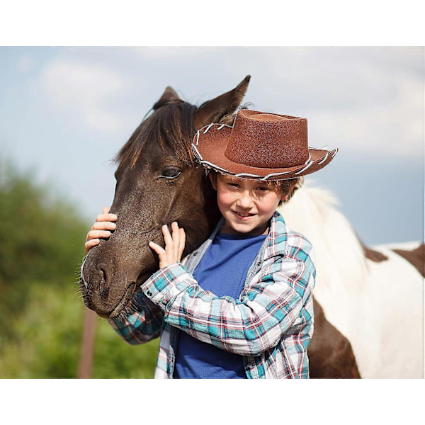 Brun cowboyhatt-kostyme for barn Woody-stil