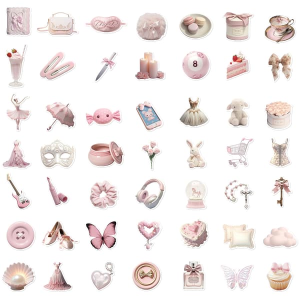 Flerfärgad PVC-Dekal för DIY-Dekoration, 50-pack Gentle ballet girl