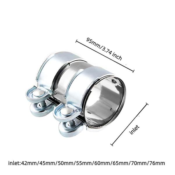 42 45 51 55 60 65 70 76 MM Rustfri Stål Udstødningsklemme Udstødningsrør Rørforbindelse Samlemuffe Klemme Justerbart Tip Kit Værktøj