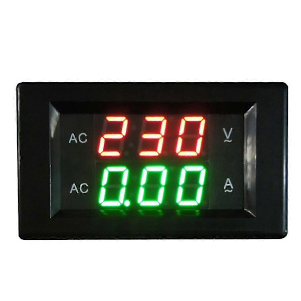 Multimeter med dobbelt display, amperemeter, volt amp målerpanel, nem installation