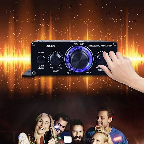 400W Professionell Hemförstärkare Audio Ingen Bluetooth-kompatibel Förstärkare Subwoofer Förstärkare Hembio Mini Förstärkare