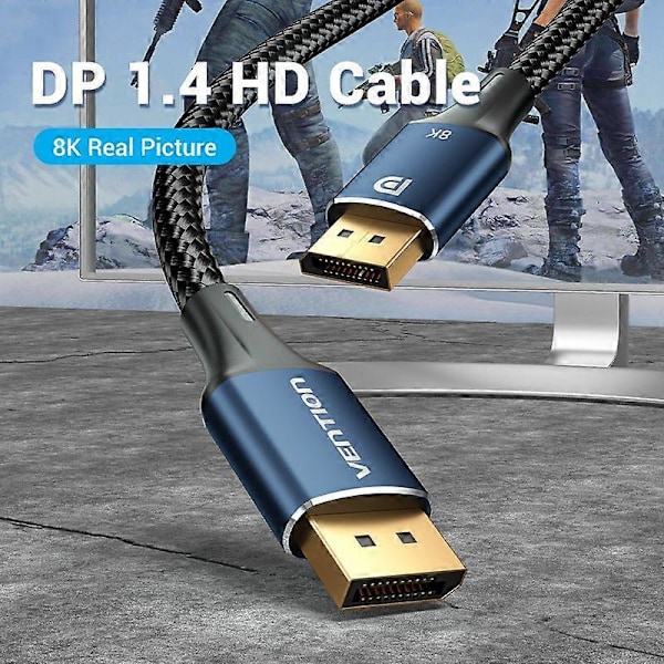 Tyyppi A VENTION HCELI HCE -sarja 3m 8K DP1.4 -kaapeli uros-uros HD DisplayPortrd alumiiniseos