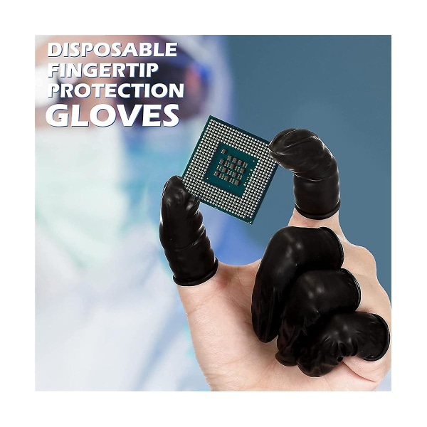 800 Stk Engangs Latex Finger Briks Beskyttende Fingerspids Handsker Sort Anti Statisk Finger Briks Gummi Finger Sleeves