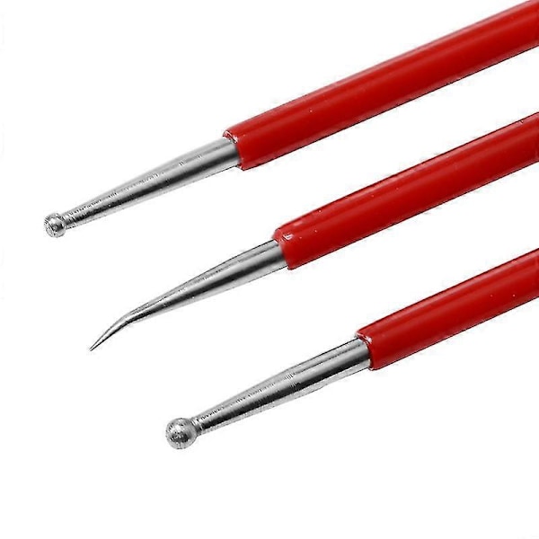 Modelleringslera Verktygsset, Läderhantverksverktyg DIY Snideri Stylus Verktyg Modellering Splitsning Prägling Sked Snideri Verktygssats Prickverktyg (3st)