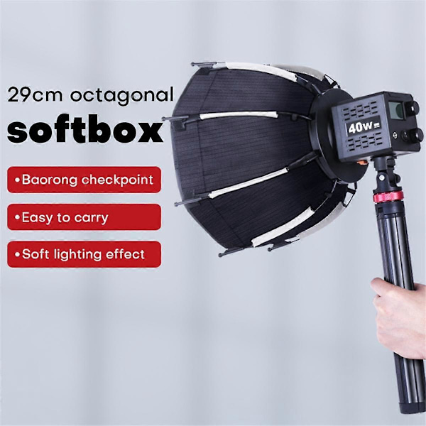 30cm Åttkantig Softbox Mini Bowens Mount Snabbfäste Honeycomb Grid Softbox för ZU60 eller M60 COB Fyllnadsljus Studio