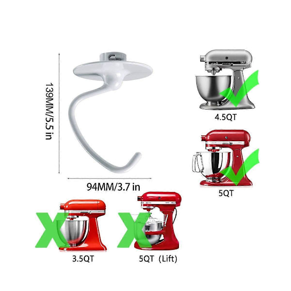 Tiltskaft Standmixer Tilbehør til KitchenAid 4,5-5 Qt - KitchenAid Paddel Tilbehør til K45B/K5THCB/K5THBS