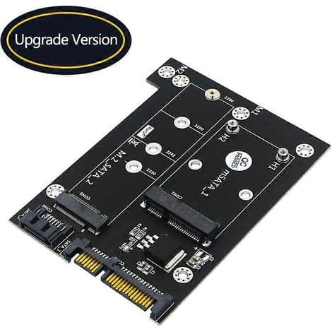 Kaksi SATA 3.0 -sovitinta M.2- tai mSATA-SSD-levyille, 2-in-1 NGFF-muunnoskortti