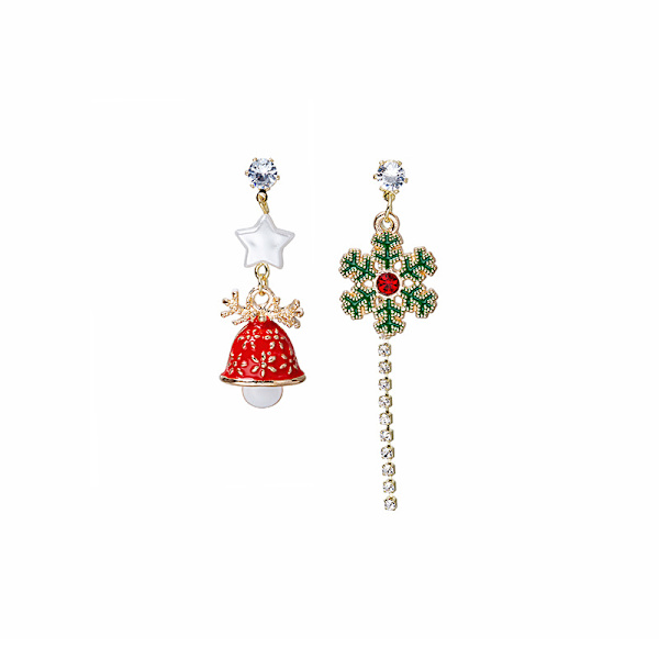 Asymmetric Christmas Earrings S925 Silver MultiColor