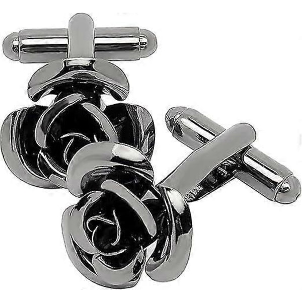Ruusu Kukka Naisten Kalvosinnapit, Ranskalainen Paita Unisex Kalvosinnapit, Smokki Kalvosinnapit Liikehäihin Syntymäpäivään (Gunmetal)