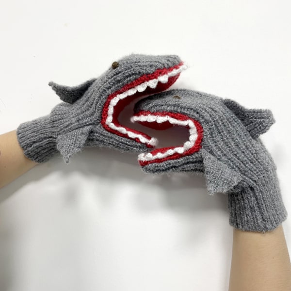 Udendørs børns kuldesikre hajhandsker varme strikkede handsker jbk