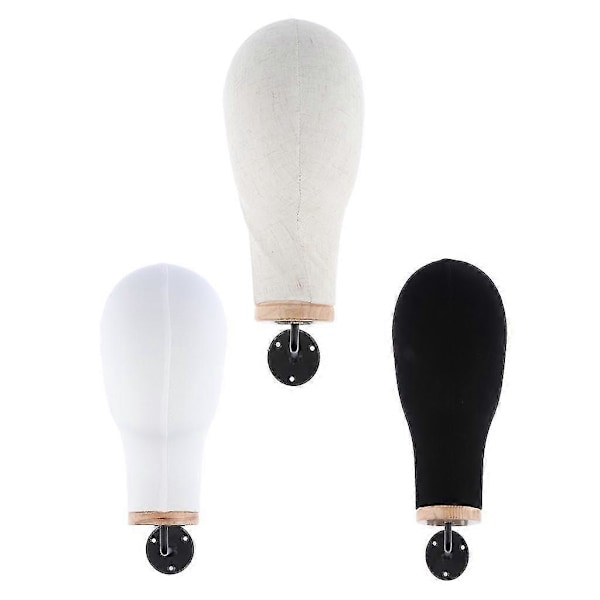 Veggmontert Mannekeng Hode Parykk Hatt Laging Briller Display Modell Mannequin Svart