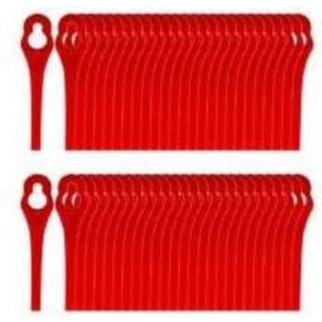 Pakke med 100 PA6 erstatningsblader kompatible med Florabest LIDL gresstrimmer FRTA 20 A1, FAT 18B2, FAT 18B3