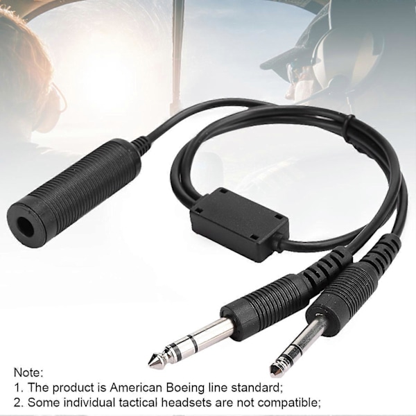 Helikopterheadset-adapterkabel för allmänflyg U 174