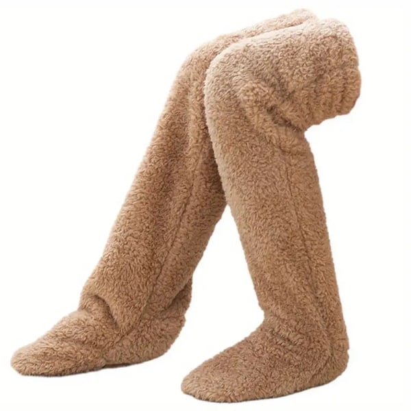 Talvisukat sumeat tohvelisukat Cozy sumeat sukat Paksutetut pehmoiset polvisuojat sukat karvaiset pitkäjalkaiset sukat kotona nukkumiseen