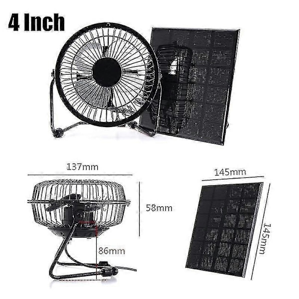 Mini 5w aurinkopaneeli kannettava lämmönpoistotuuletin aurinkosähköpaneeli ft