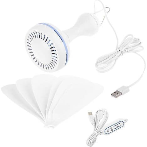 Bærbar 4-trins USB-ventilator til hjemmet, udendørs og camping - 5V DC strømforsyning