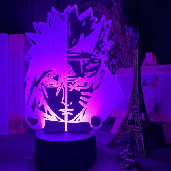 Wekity 3d Nattljus Anime Naruto Uzumaki 3d Lampa Led Touch Sensor Färgskiftande Nattljus För Sasuke Uchiha Barn Led Bordslampa Sängbord