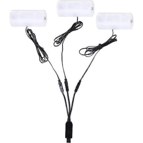 3-i-1 USB til C dummy batteristrømkabel for lommelykter, leker, stearinlys og gasskomfyrer - 1.5V versjon