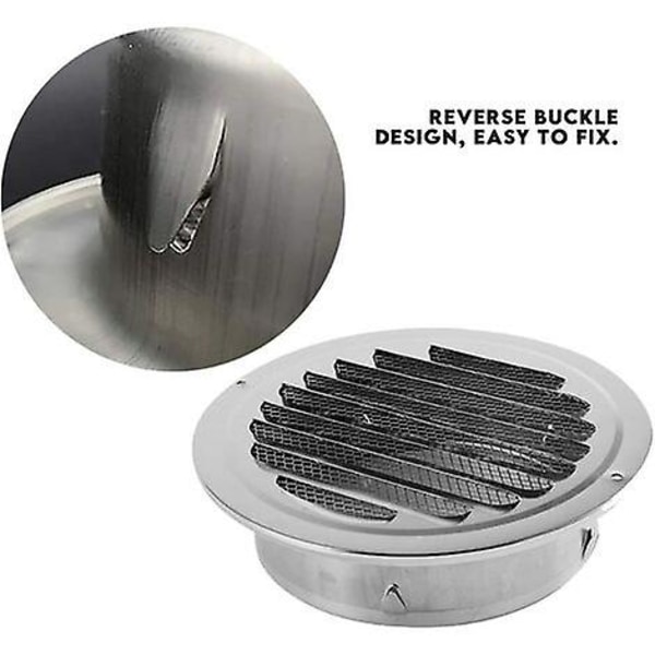 Rustfrit Stål Luftventilationskugle Tykk Ventilationsgitter Væghængt Emhætte Udstødningsdæksler Badeværelse Køkkenventiler (200mm)