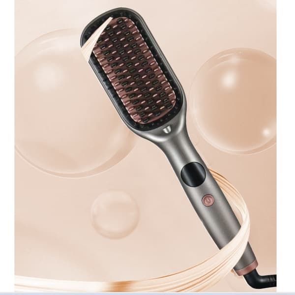 Electric Hair Brush with Negative Ions - 2-in-1 Styling Comb with Adjustable Temperature Grey