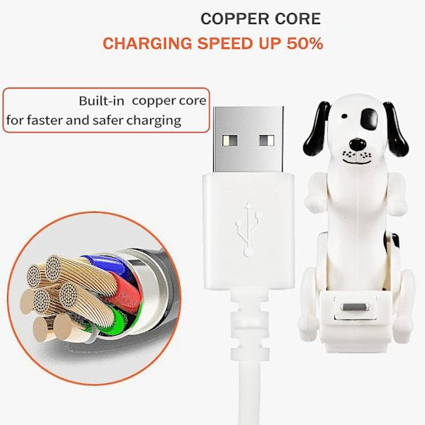 USB Kabel Sjov Humping Hund Oplader til /12/11 og Mere, Bevægelig Plettet Hund Hurtig Oplader USB Kabel