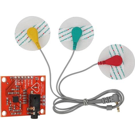 AD8232 Hjerteovervågningsmodul med elektroder til EKG-måling, 3,3V strømforsyning
