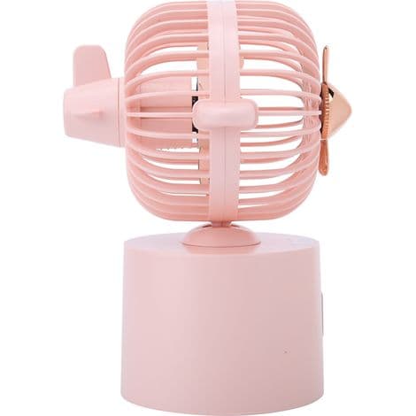 Pink genopladelig USB-oscillerende ventilator til kontor og soveværelse - Bærbar og støjsvag