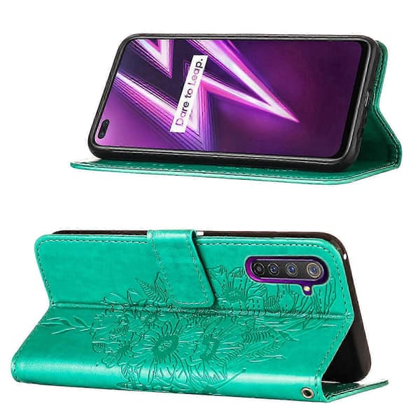 Fodral för Realme 6 Pro Flipfodral Premium Läder Prägling Mag...