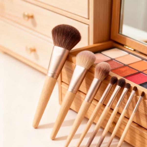 12-delt kosmetisk makeupbørstesæt