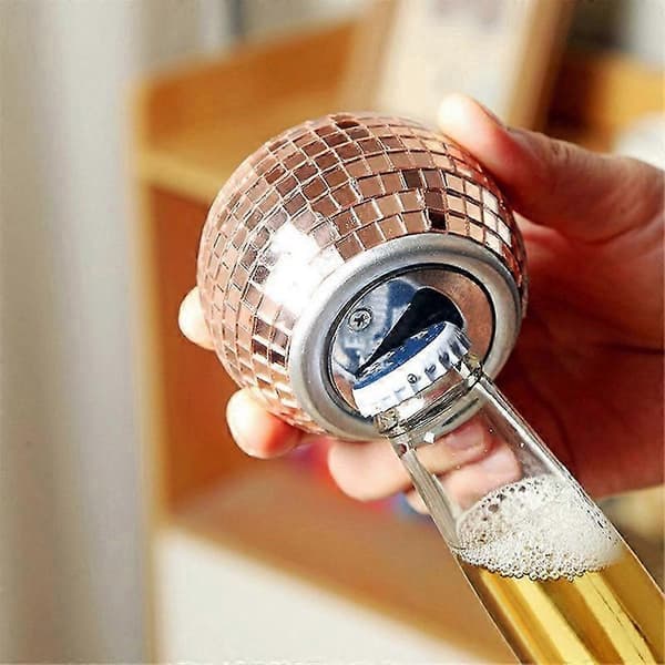 Ølåpner Speildesign Diskokuleform Ølfanger Speildesign Åpner Speilkule Dekor Gull