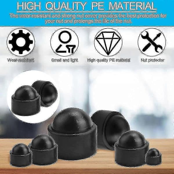 145 stk. Bolt Dome Caps Covers, sekskantmutterdeksel, plast Dome Bolt Mutter Beskyttelseshetter -b S202412308026