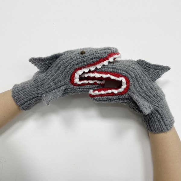 Udendørs børns kuldesikre hajhandsker varme strikkede handsker jbk