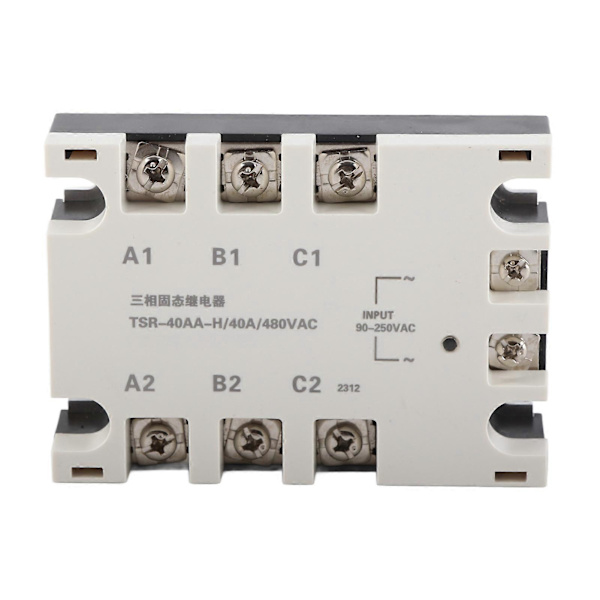 3-faset 40A AC AC Solid State Relæ SSR Input 90?250VAC Load 24?480VAC TSR?40AA H
