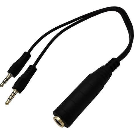 6,35 mm til 3,5 mm Jack-adapter, 1/4 tomme stereo konverteringskabel til hovedtelefoner