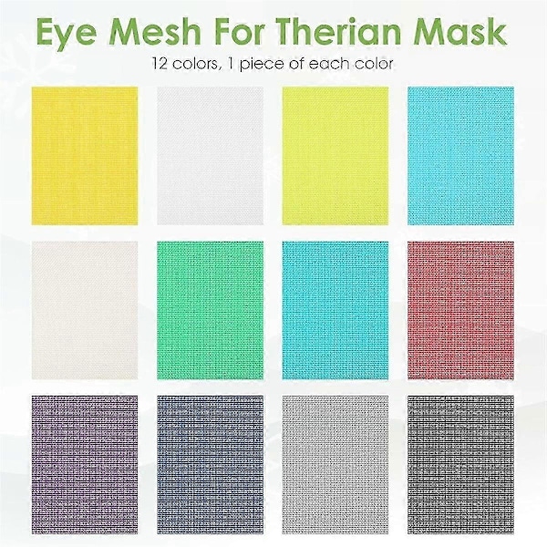 12 stk Øjennet 7,9x5,9 tommer DIY Therian Maske Material Kit Plast Øjennet Plader kompatibel til DIY Håndværk