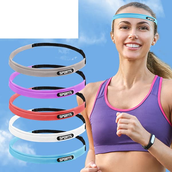 Silicone Sweatband Set of 5 - Comfortable and Adjustable