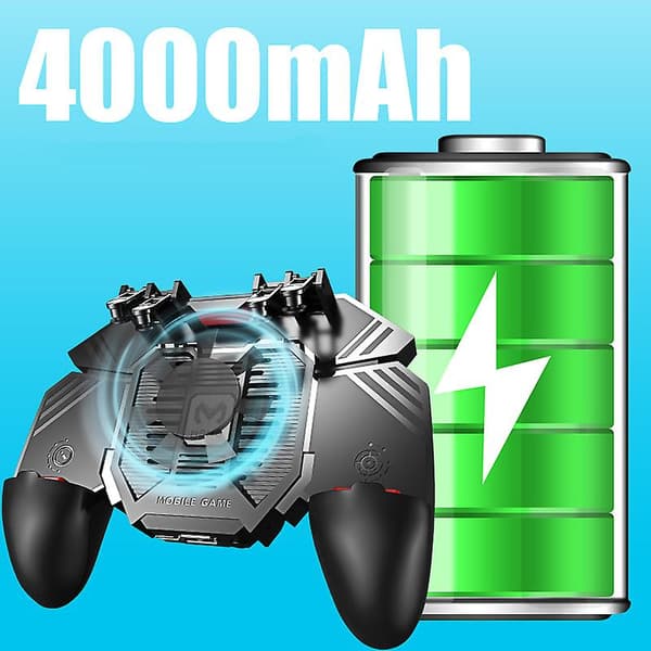 MEMO AK77 Spiludløser Telefon Køler Fan Spil Controller Pubg Controller med Fan Pubg Mobile Trigger Joystick (4000MAh)