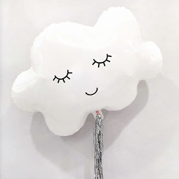 White Cloud Ballonger Skyformet Folie Mylar Ballonger For Temafest Bursdagsdekorasjonsutstyr, 5 stk