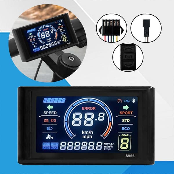 Ebike Colour SW900 LCD Display Kontroll Elektrisk Cykel Hastighetsmätare