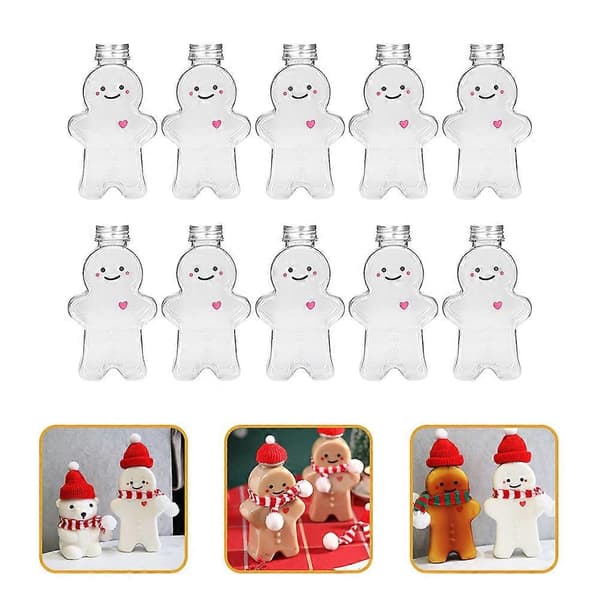 10 st Jul Pepparkaksgubbe Flaskor Dryckesflaskor Fest Godisburkar Presentförpackningsflaskor