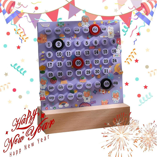 DIY Ring Handgjord Skrivbords kalender, Fashion Perpetual Calendar DIY Ring Återanvändbar, DIY Ring Skrivbords kalender, A