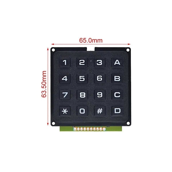 3 stk. 16-tasters tastaturmoduler matrixer array moduler tastatur industrielt tastatur med industrielt skal