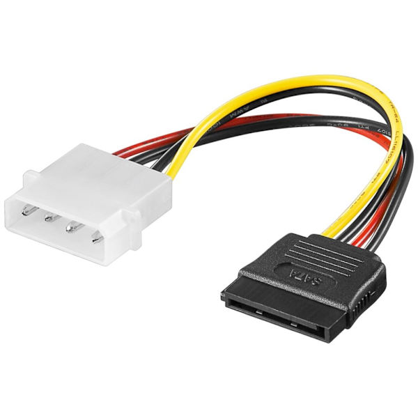 Strømkabel/adapter til PC, 5,25-kontakt til SATA