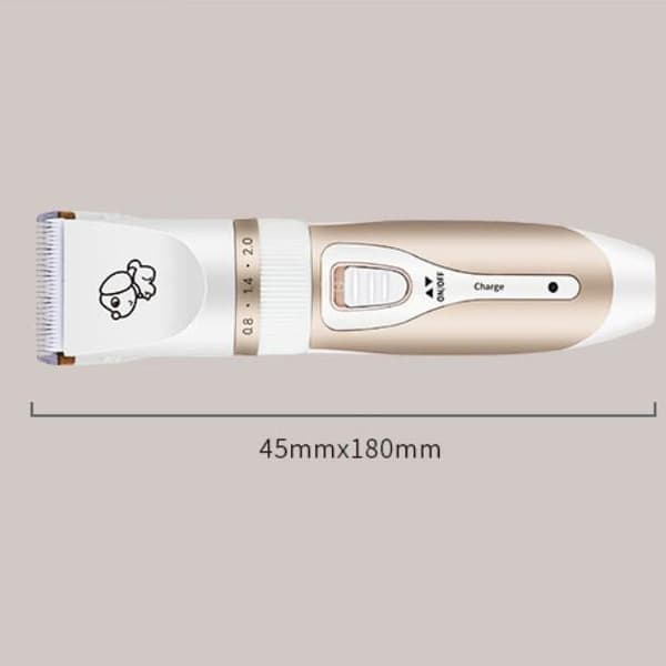 Trådlös tyst hundtrimmer med tillbehör Guld/Vit
